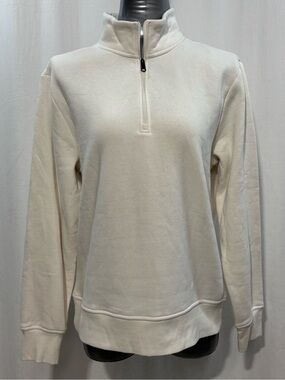 Amazon Essentials White Ivory Quarter-Zip Turtleneck Pullover Medium 503 comfy